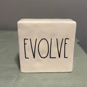 Rae Dunn Think/Evolve Desk Sign
